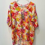 JODIFL NWT  Boutique Flower Print Short Sleeve Top size Medium Photo 5