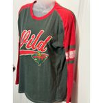 Minnesota Wild NHL Raglan Long Sleeve Shirt Green Red Large Womens Top Hockey Size undefined Photo 2