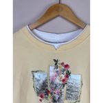 Breckenridge Vintage  Yellow Floral Embroidered Crew Neck Sweatshirt Size XL Photo 1