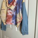 Like an angel pullover cropped hoodie, tie-dye, light denim sleeves Size large Photo 7