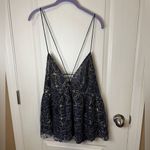 Anthropologie Sachin & Babi Navy and Gold Lace Dress Photo 2