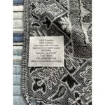 Elegant Paisley Patterned Women Tapestry Scarf Fringe Detail Black/Gray 27"x70" Black Photo 3