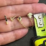 Star Wars This Is The Way Gold Earring Set 925 Stamped Posts Water Sweat & Tarnish Resistant Stacked  Photo 2