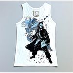 Disney Store Lord of the Rings Aragorn Graphic Tank Top Women's Large White/Blue White Photo 1