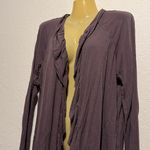 Elle Purple Gray Lace Back Open Front Cardigan Size XL Lightweight Long Sleeve Photo 2