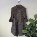 BCBGMAXAZRIA  Long Tunic Cardigan Sweater Cuffed Sleeves Crochet Knit Ribbed EUC Photo 1