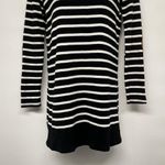 Anthropologie Bellamie Striped Long Sleeve Elbow Patch Tunic Basic Top Shirt Black White Small Photo 5