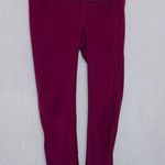 Athleta  Burgundy Maroon Mid Rise Ankle Length Athletic Leggings size XS Photo 0