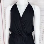 SheIn Surplice Halter Top Jogger Leg Jumpsuit Black Small Photo 6