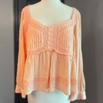 American Eagle Peach Lace Detail Boho Festival Women's Top Photo 1