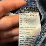 American Eagle Distressed Medium Wash Tomgirl Short Overalls Size L Photo 4