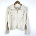 Derek Lam  10 Crosby Noelia Ruffle Wool Blend Sweater Ivory Size‎ M Photo 1