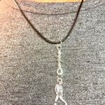 Handmade Y2K Gothic Punk PU leather Necklace , Wire with hanging man zombie pendants Photo 0