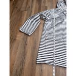 J.Jill 100% Cotton Striped Zip Hoodie Jacket Size M White Navy Long Sleeve Size M Photo 5