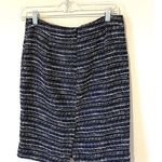 J.Crew  Tweed Knee Length Pencil Skirt Blue Black Size 4 Photo 3