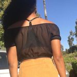 Wet Seal Black Off The Shoulder Crop Top Blouse Photo 2