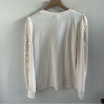 Knox Rose  Cream Boho Button Lace Sweatshirt Long Sleeve Medium Photo 1