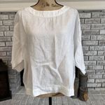J Jill Pure Jill Love Linen Lagenlook Relaxed Linen Popover Top XS Oversized White Photo 1