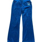 Juicy Couture Teal Blue Green Pull On Velour Crown Rhinestone Track Pants Photo 0