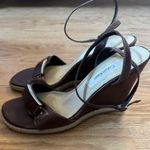 Calvin Klein Catherine Women's Brown Leather Wedge Sandals size 8 Photo 0