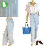 Torrid LIGHT BLUE DENIM STRAIGHT LEG JEANS WITH WHITE PINSTRIPES (18T) Photo 1