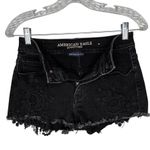 American Eagle Outfitters Distressed Hi-Rise Shortie Black 4 Lace Applique Photo 5