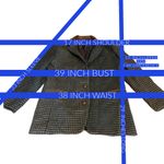 The Limited VINTAGE 1990'S  BROWN & BLUE WOOL BLEND HOUNDSTOOTH BLAZER (S) Photo 10