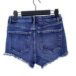 ZARA  Mid Rise Cuttoff Frayed Jean Shorts Raw Ripped Hem Pockets 4 Blue #3068 Photo 10