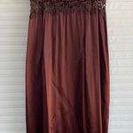 chocolate lace cut out long evening dress Brown Photo 0