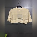 HOT SHOT Vintage Crop Knit Cardigan Cover Up Top Women’s Shirt Sz XL EUC Tan Photo 4