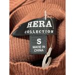 Hera Brown Long Sleeve Cutout Turtleneck Ribbed Knit Mini Bodycon Dress Size S Photo 2