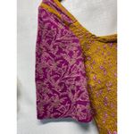 Free People Smocked Crop Top Sz S Ditsy Floral Boho Mustard Yellow Magenta Photo 6