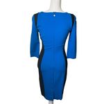 Just Cavalli Women's Blue & Black 3/4 Sleeve Bodycon Dress Illusion US Medium Photo 5