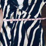 H&M  XS Dress Zebra Print Long Sleeve Plunge Mini Party Bodycon Photo 3
