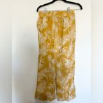 C&C California  XS linen pullover pants Leaf Print yellow boho summer beach Photo 2