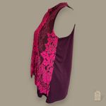 Maurice's  Burgundy & Hot Pink Floral Lace Sleeveless Top - Women’s M Photo 3
