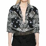 Faith Connexion BodySuit Silk Shirt Zebra w/Stars Size 6 Photo 4