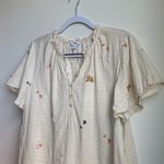 Sonoma Flutter Sleeve Floral Top (Sz M) Cream Ditsy Floral Cottagecore Romantic Photo 5