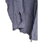 Free People  We the Free Summer Daydream Frayed Button Down Shirt Black Sz Medium Photo 7