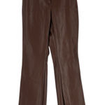 Meshki  Tyra Straight Leg Pants Womens XS Faux Leather Chocolate Brown High Rise Photo 0