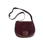 GERARD DAREL Purple Leather Suede Large Crossbody Saddle Handbag Photo 12