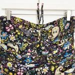 ZARA  Halter Tie Smocked Ruched Strapless Bodycon Floral Mini Dress Size Small Photo 3