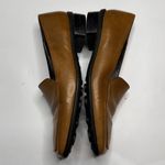 Stuart Weitzman Tan Leather Loafers Block Heel Shoes S-446 Sz 7.5 Photo 3