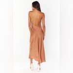 Show Me Your Mumu  Jasmine Halter Midi Dress In Copper Luxe Satin Photo 6