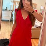 BCBGMAXAZRIA Red Ruffle Dress Photo 0