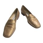 Etienne Aigner 90s Gold Leather Loafers Sz 7M Photo 7