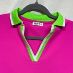 WHY Polo Mini Dress Large Stretch Fushia Pink Preppy MSRP 89 Photo 1