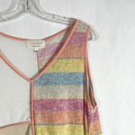 Sugarfox Large Tank Top Multi Print Color Block Knit Sleeveless Boutique 1156 Pink Photo 3