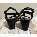 Cole Haan  Black Brown Leather Block Heel Strappy Sandal Size 8.5B Photo 3