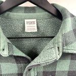 Victoria's Secret PINK Green & Black Plaid Sweater Button Up Oversized Size XS Photo 1